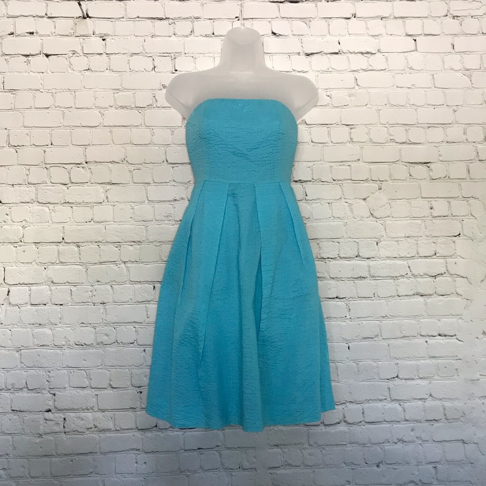 J. Crew Seersucker strapless dress - Picture 5 of 7